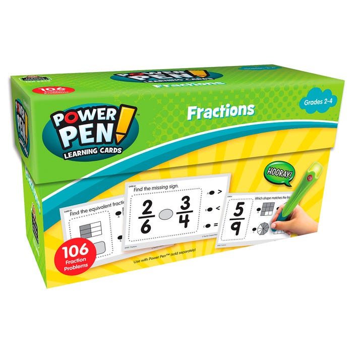 1568009 Power Pen Learning Cards - Fractions - Grades 2 to 4
