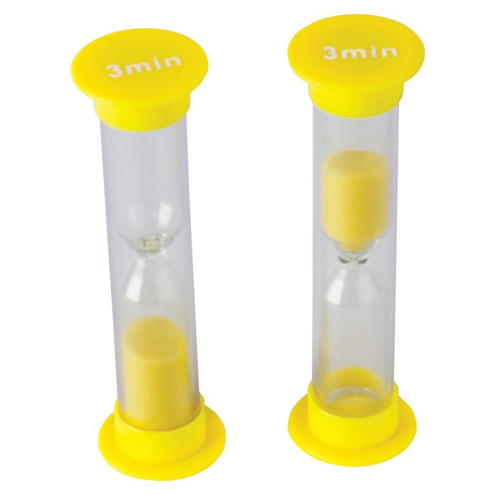 1593298 Small Sand Timers - 3 Minutes - Pack of 4