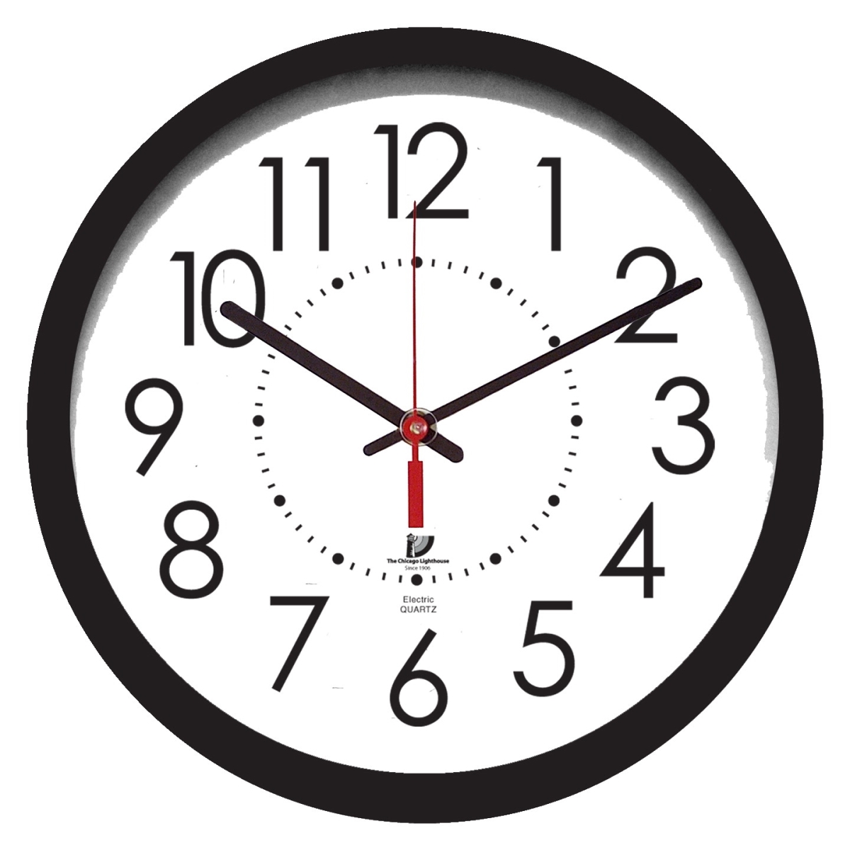 Chicago Lighthouse Industries 1565154 14.5 in. Electric Clock, Black