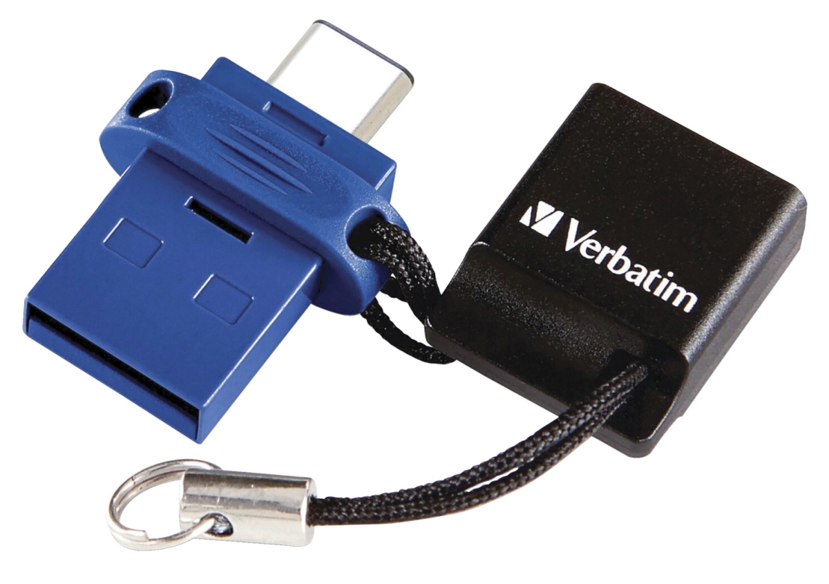Picture of Verbatim 1571789 USB-C Store n Go Dual USB Flash Drive, Blue