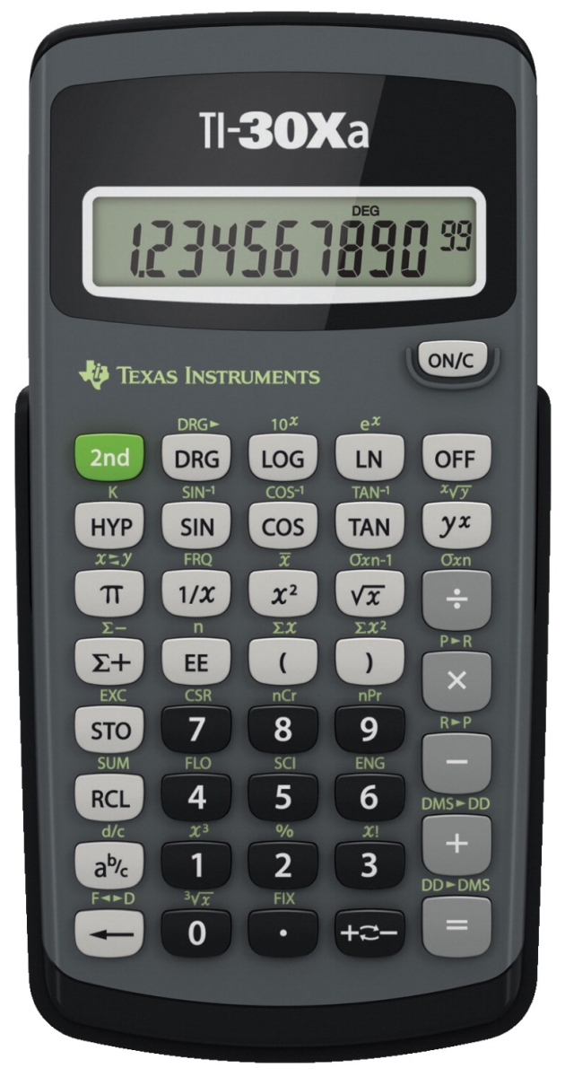 Picture of Texas Instruments 1516335 10-Digit Battery Power Trigonometric Scientific Calculator&#44; Black