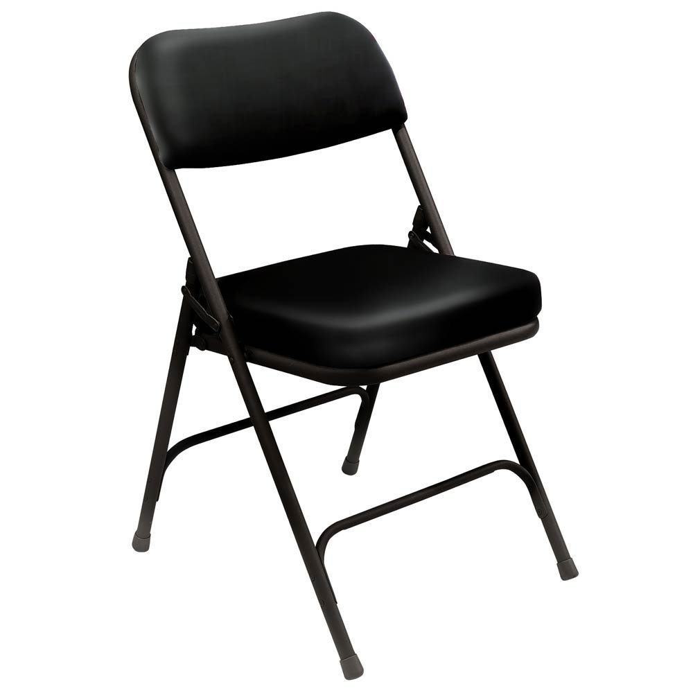 Picture of National Public Seating 1510061 2 in. Padded Seat Chair Folding&#44; Black Vinyl & Black Powder Coat Frame