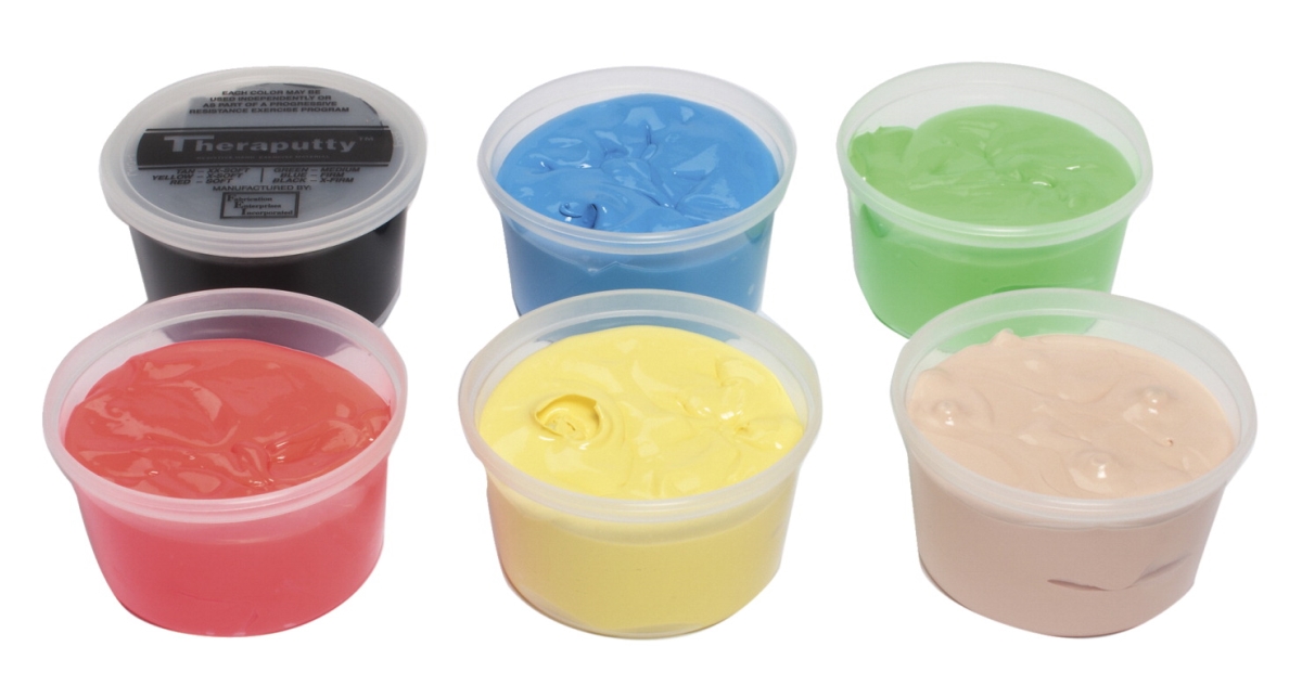 TheraPutty Plus Antimicrobial Exercise Putty, 1 Pound, Set of 6