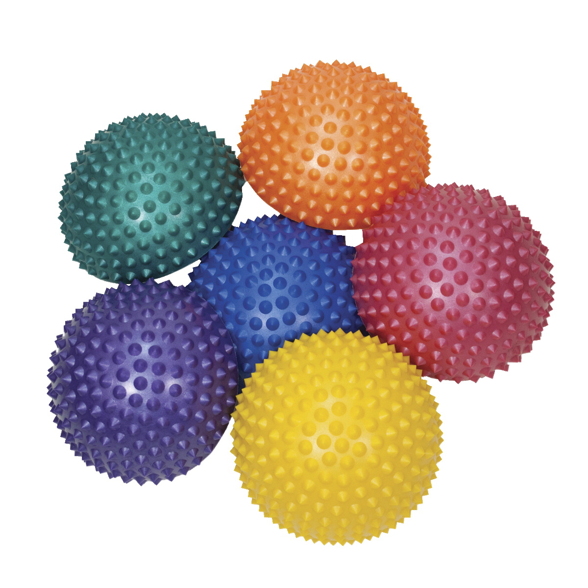 CanDo Inflatable Balance Stone, 17.5 cm (7") Diameter, Colors Vary, Set of 6