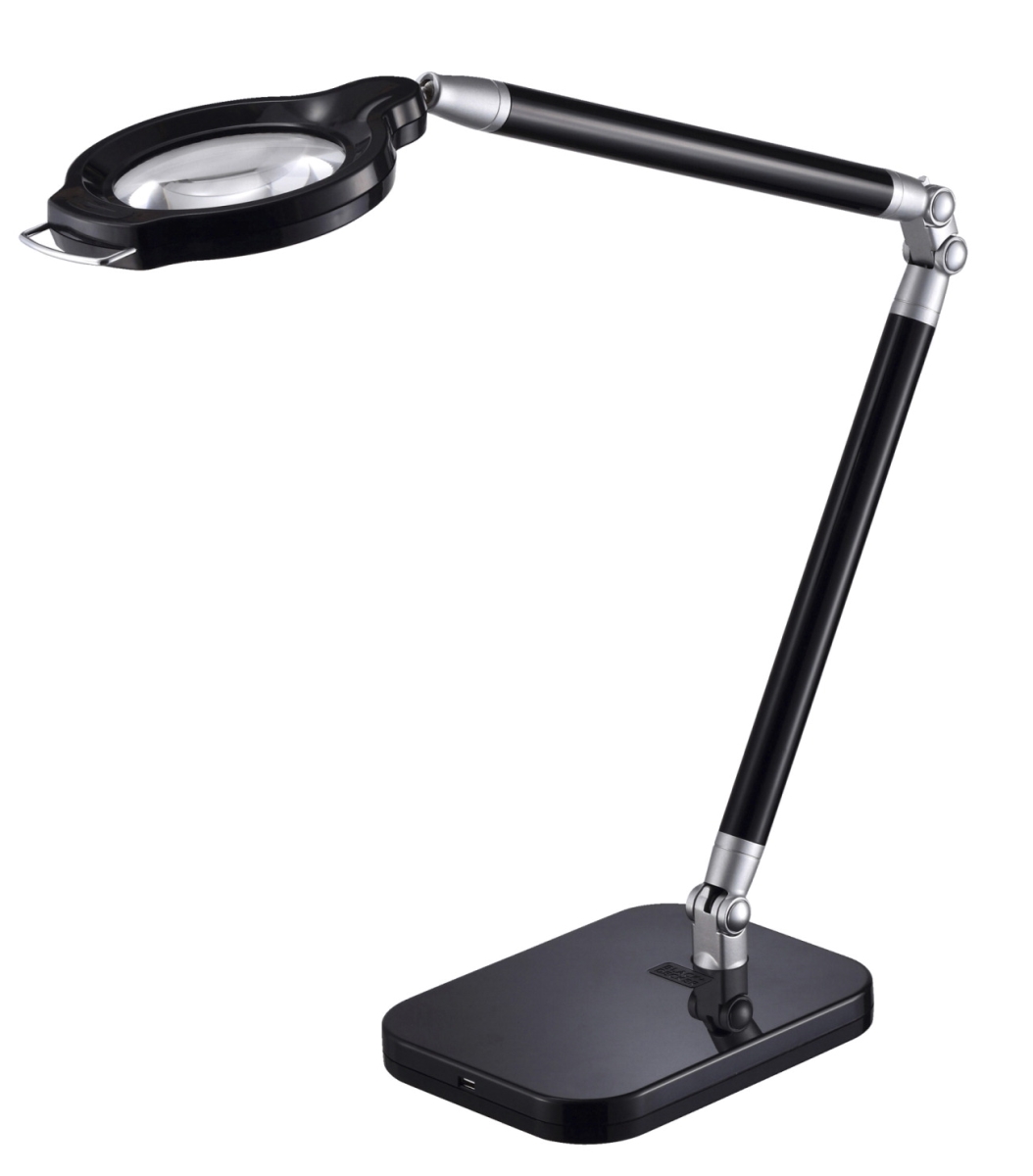 Picture of Amax 1571956 29 in. 416 Lumens Summit Zoom Ultra Reach Magnifier LED Desk Lamp - Black & Silver