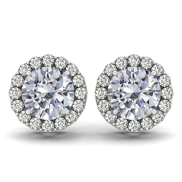 E827-75 H-Si-2 75 Carat H Color SI-2 14K White Gold Diamond Stud Earrings