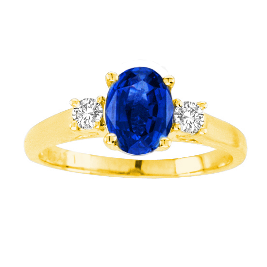 Picture of Ilano Collection R3676-14Y-sap64-i-1 6 x 4 in. 14K Yellow Gold Oval Natural Sapphire I-1 Gemstone Ring