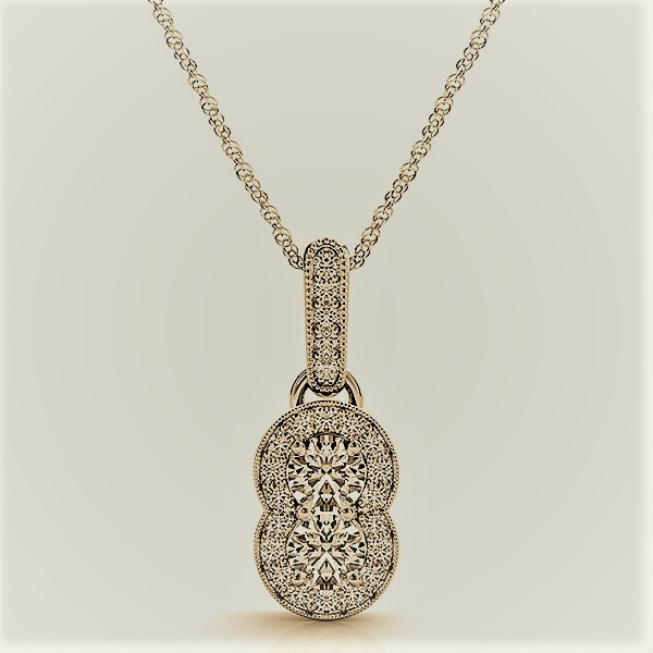 P457-1-2-14kY-Si-2 0.5K Yellow Gold Two Stone Pendant, Si-2