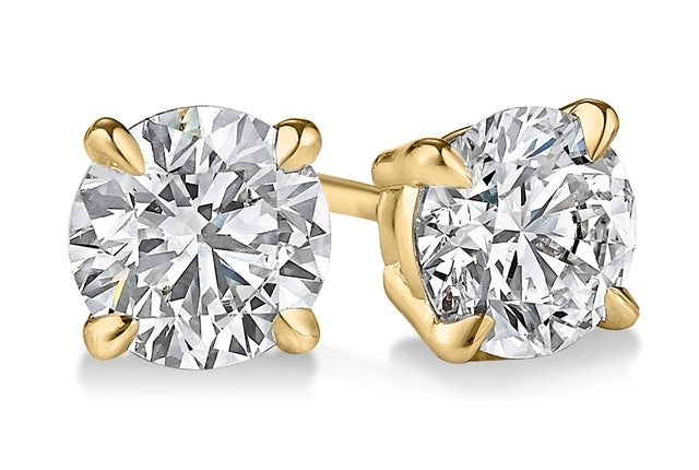 lge100 y 1ct t.w. lab grown Diamond studs earring FG -VS  set in 14k yellow gold ilano collection