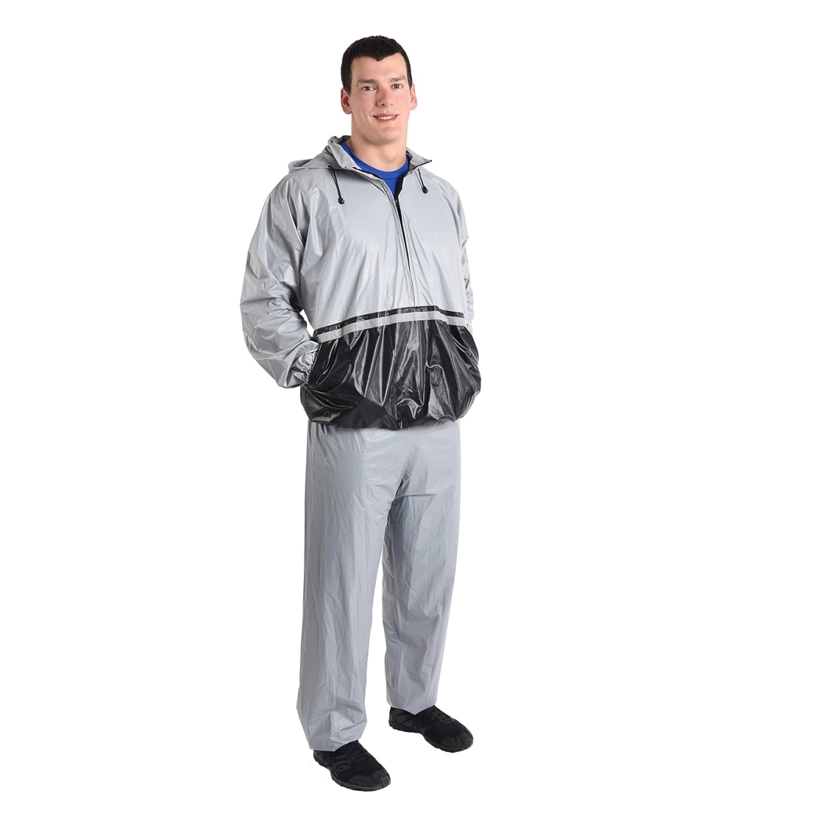 Picture of Stamina Products 05-0412 Silver & Black Deluxe Sauna Suit&#44; Medium & Large - Master - Pack of 16
