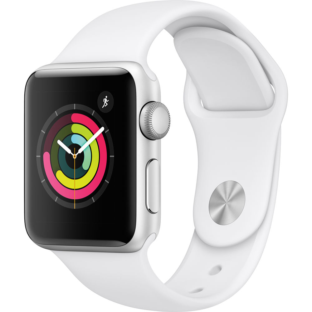 Picture of Apple MTEY2LL-A 38 mm Apple Watch S3 GPS Silver Aluminum Case with White Sport Band