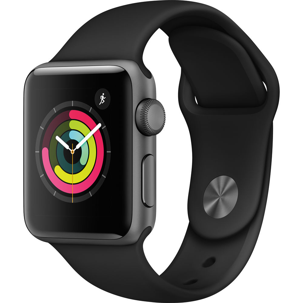 Picture of Apple MTF02LL-A 38 mm Apple Watch S3 GPS Space Gray Aluminum Case with Black Sport Band