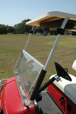 Windshield EZGO Hinged Folding, Receiver - Tinted