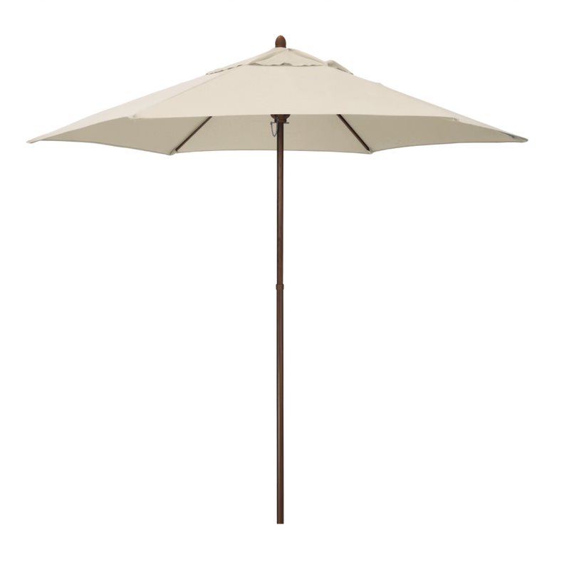 Picture of Astella 194061635681 9 ft. Wood-Grained Steel Market Patio Umbrella with Push Lift in Antique & Antique Beige Polyester