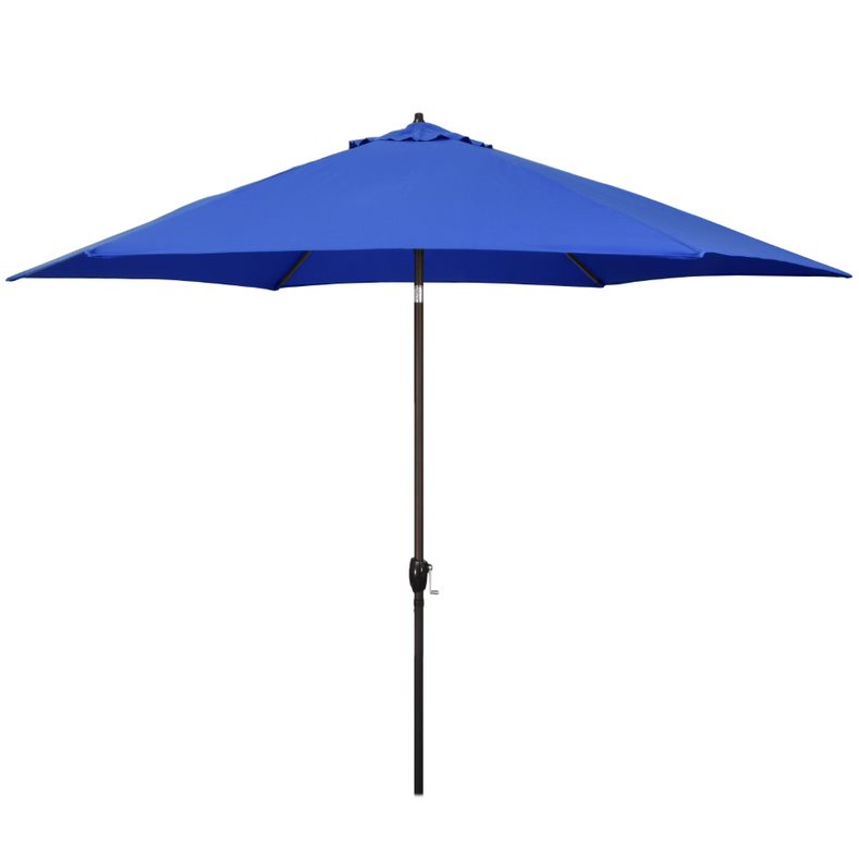 Picture of Astella 194061635803 11 ft. Aluminum Market Patio Umbrella with Crank Lift & Push-Button Tilt in Pacific Blue Polyester