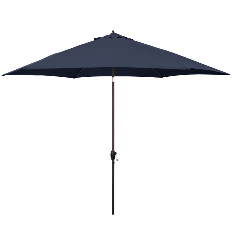 Picture of Astella 194061635810 11 ft. Aluminum Market Patio Umbrella with Crank Lift & Push-Button Tilt in Navy Blue Polyester
