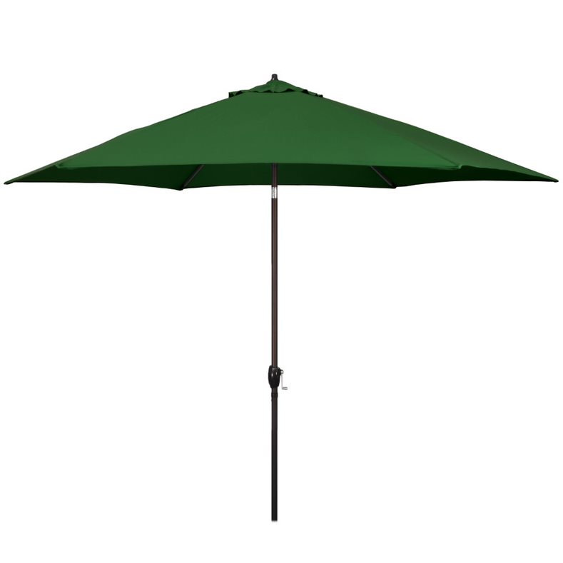 Picture of Astella 194061635827 11 ft. Aluminum Market Patio Umbrella with Crank Lift & Push-Button Tilt in Hunter Green Polyester