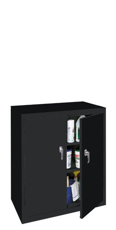 Counter High Cabinet with Adjustable Shelf - Black, 36 x 18 x 42 in.