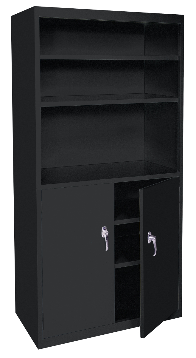 New Look Contemporary Storage Center - Charcoal, 30 x 18 x 72 in.