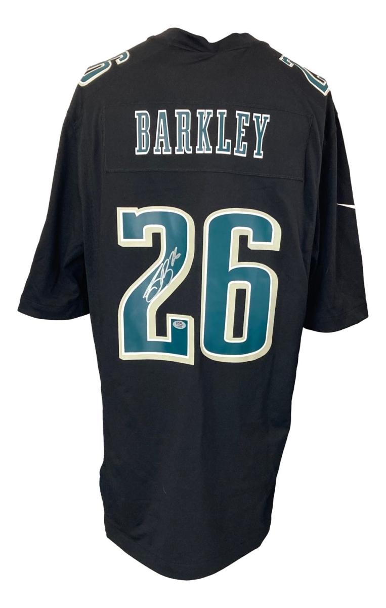57034 Saquon Barkley Signed Philadelphia Eagles Super Bowl 59 LIX Black Nike Jersey PSA
