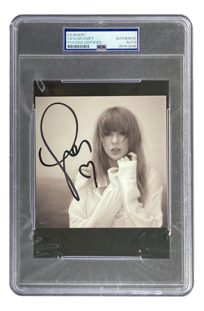 57076 Taylor Swift Signed RARE HEART Tortured Poets Department CD Insert PSA