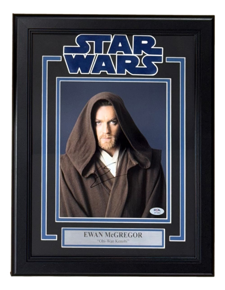 58858 Ewan McGregor Signed Framed 8 x 10 in. Star Wars Obi-Wan Kenobi Photo PSA & DNA Hologram