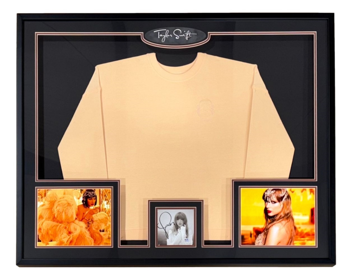 59021 Taylor Swift Signed Framed Life Of Showgirl Sweatshirt with Signed Insert PSA & DNA