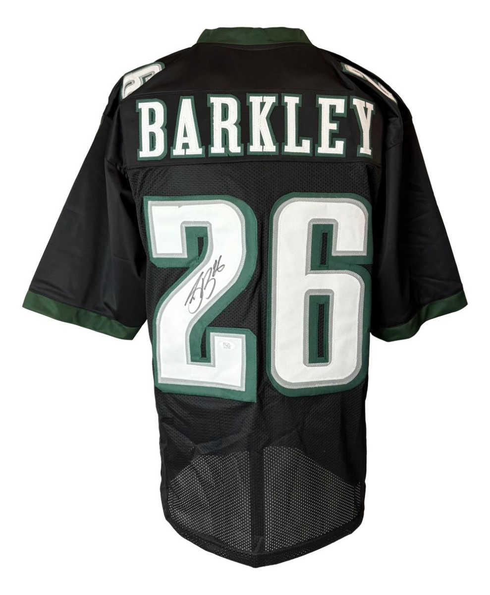 59091 Saquon Barkley Philadelphia Signed Black Football Jersey PSA & DNA