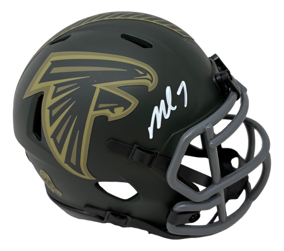 59134 Michael Vick Signed Atlanta Falcons Salute To Service Mini Speed Helmet BAS