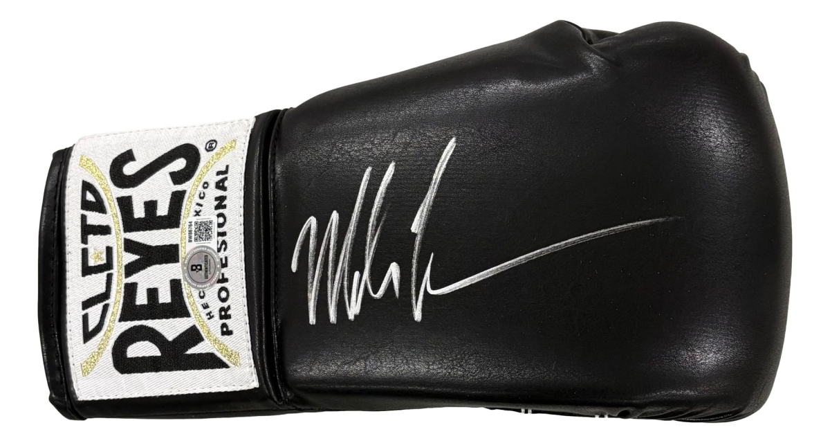 60869 Mike Tyson Signed Right Hand Black Cleto Reyes Boxing Glove BAS