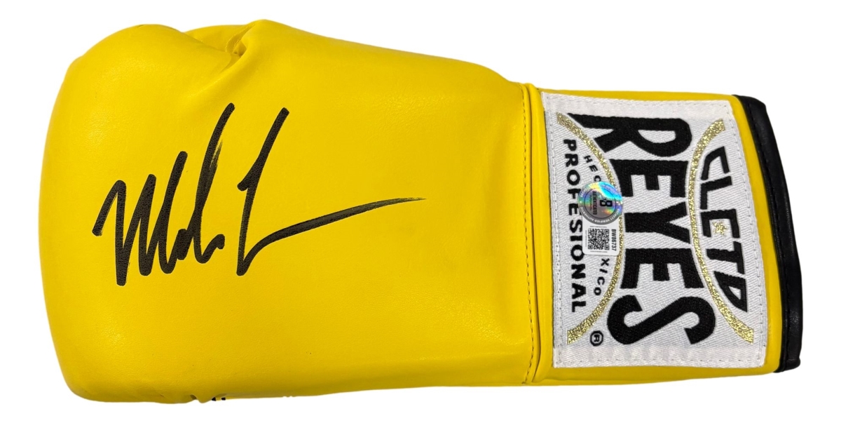 60873 Mike Tyson Signed Left Hand Yellow Cleto Reyes Boxing Glove BAS