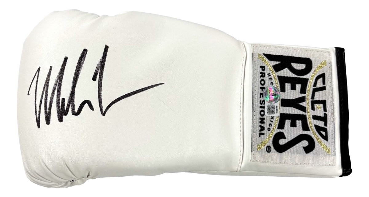 60875 Mike Tyson Signed Left Hand White Cleto Reyes Boxing Glove BAS