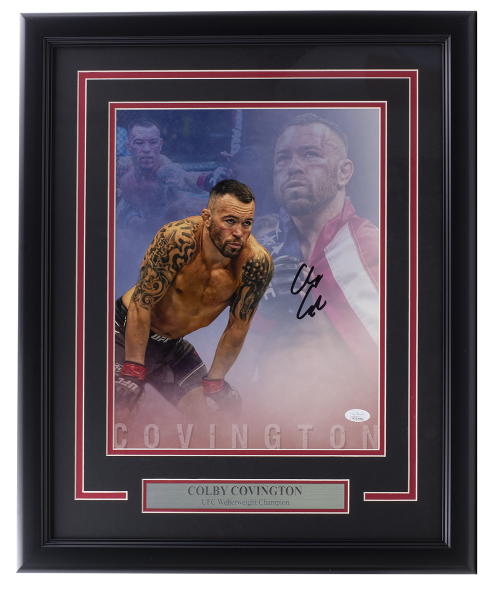 46181 Colby Covington Signed Framed 11 x 14 in. UFC Collage Photo JSA ITP