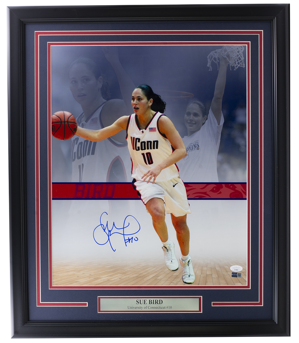 47694 Sue Bird Signed Framed 16 x 20 in. UConn Huskies Collage Photo JSA Steiner