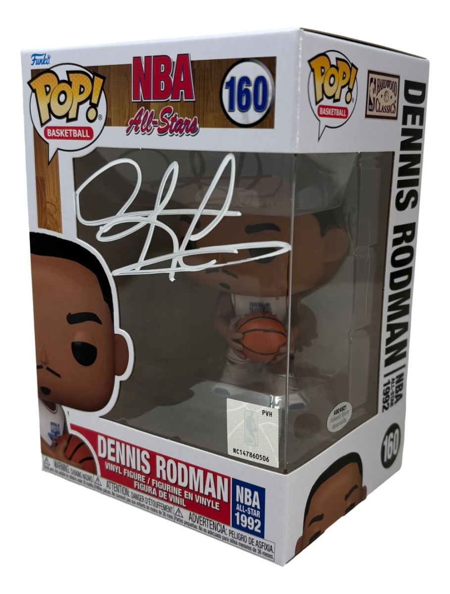 59437 Dennis Rodman Signed Chicago Bulls NBA All-Stars Funko Pop No.160 Schwartz