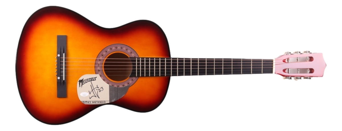 60985 James Hetfield Metallica Signed 38 in. Sunburst Acoustic Guitar JSA Hologram
