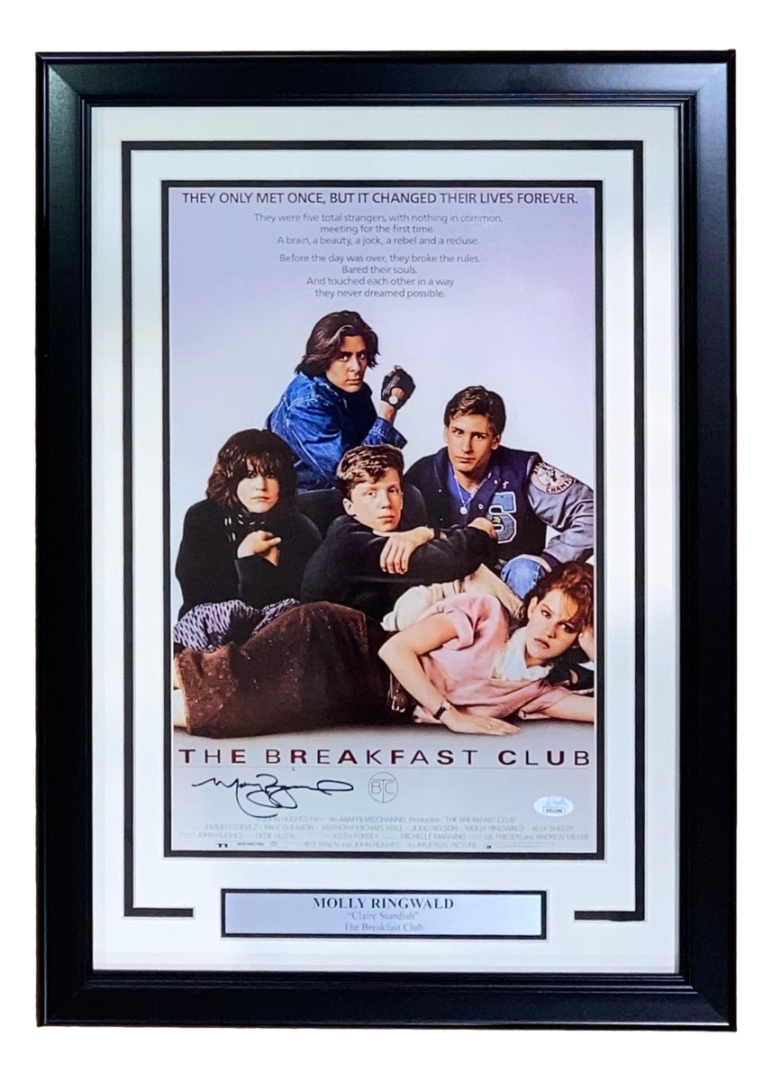 52531 Molly Ringwald Signed Framed 11 x 17 in. The Breakfast Club Movie Poster Photo JSA ITP
