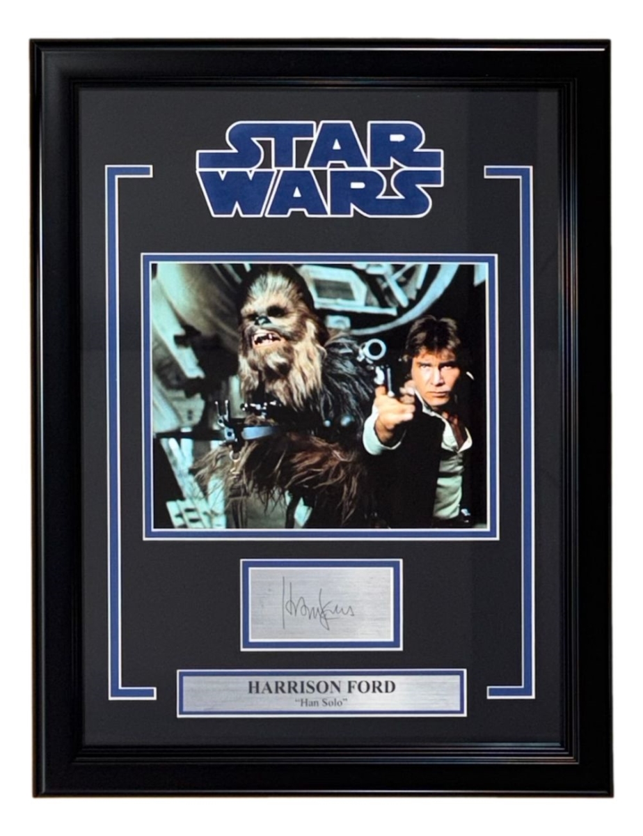 61405 Harrison Ford Framed 8 x 10 in. Star Wars Han Solo Photo with Laser Engraved Auto
