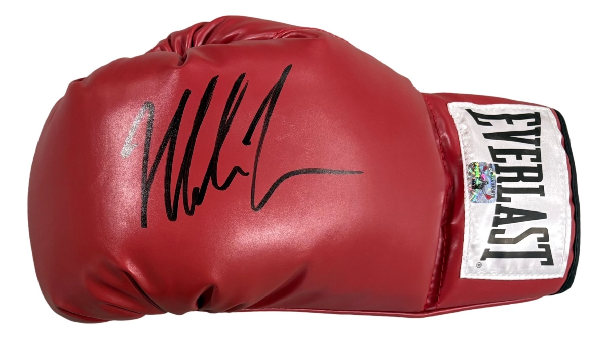 61446 Mike Tyson Signed Red Everlast Left Hand Boxing Glove Tyson Hologram