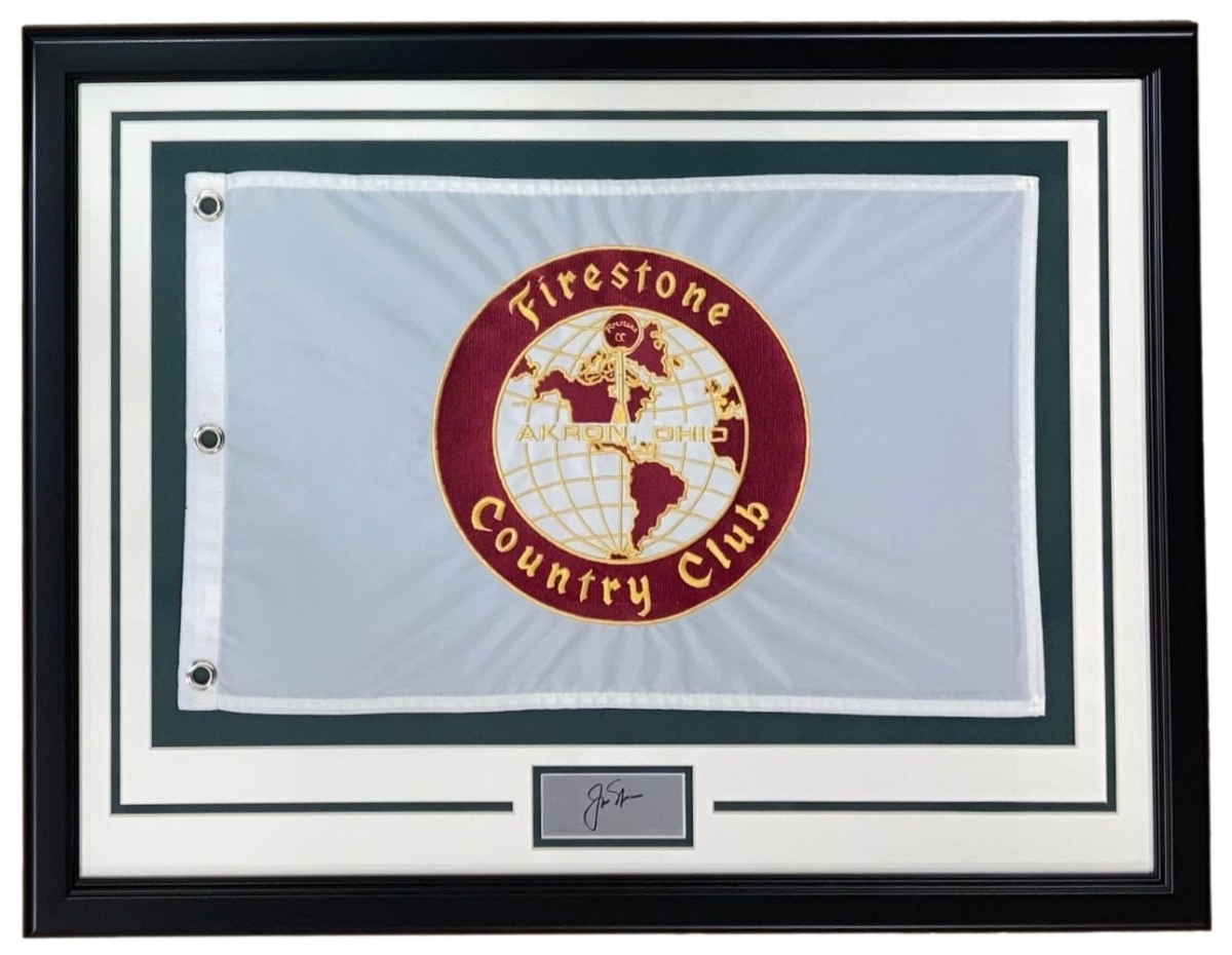 57095 Jack Nicklaus Framed Bridgestone Country Club Flag with Laser Engraved Signature