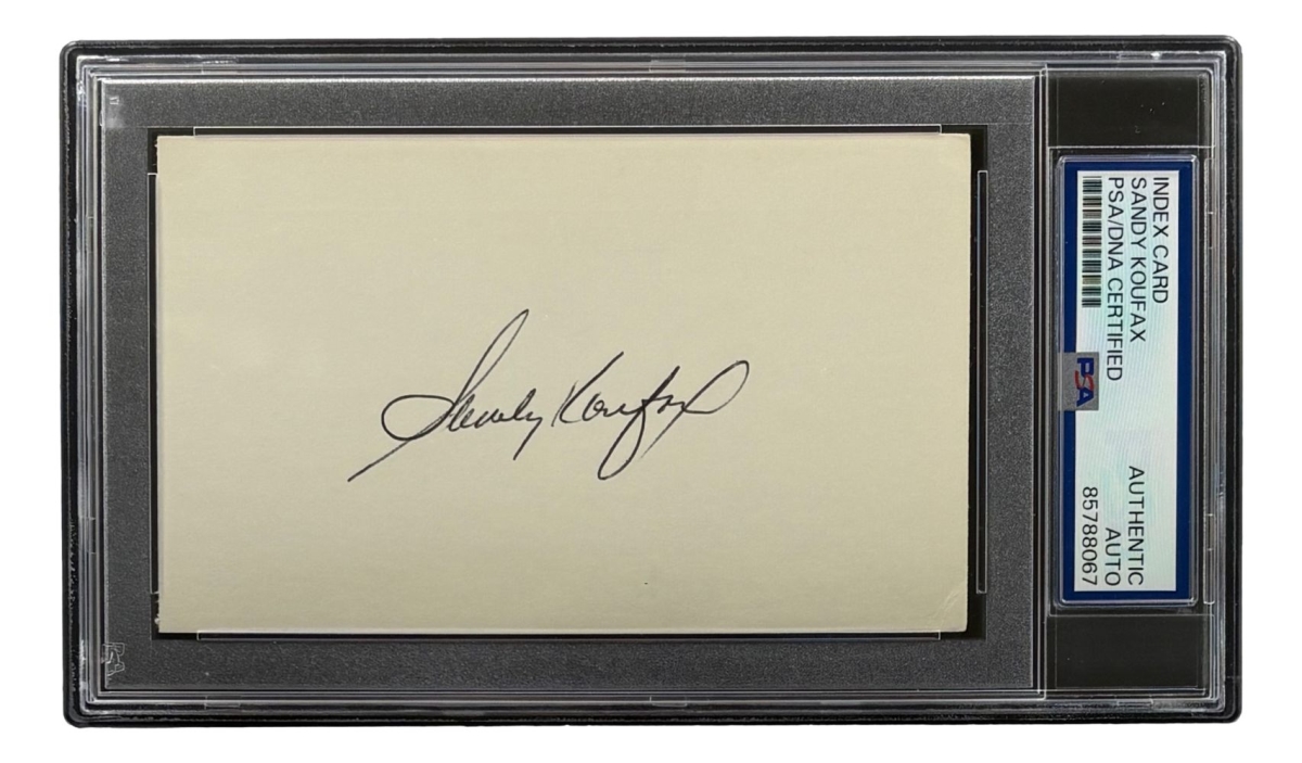 60223 Sandy Koufax Signed Index Card Brooklyn Dodgers PSA & DNA