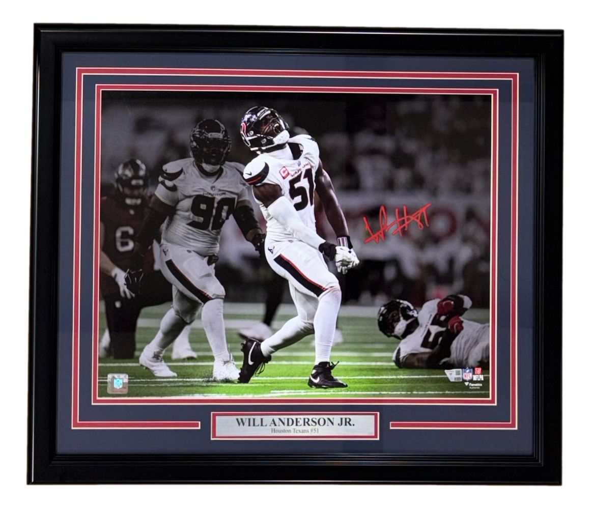 61654 Will Anderson Jr Signed Framed 16 x 20 in. Houston Texans Spotlight Photo Fanatics
