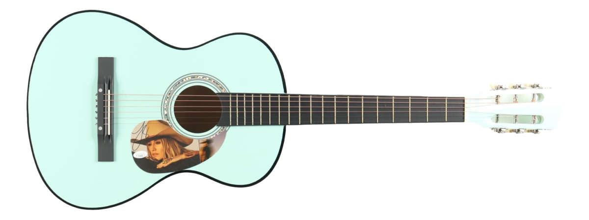 61799 Lainey Wilson Signed Whirlwind 38 in. Green Acoustic Guitar JSA Hologram