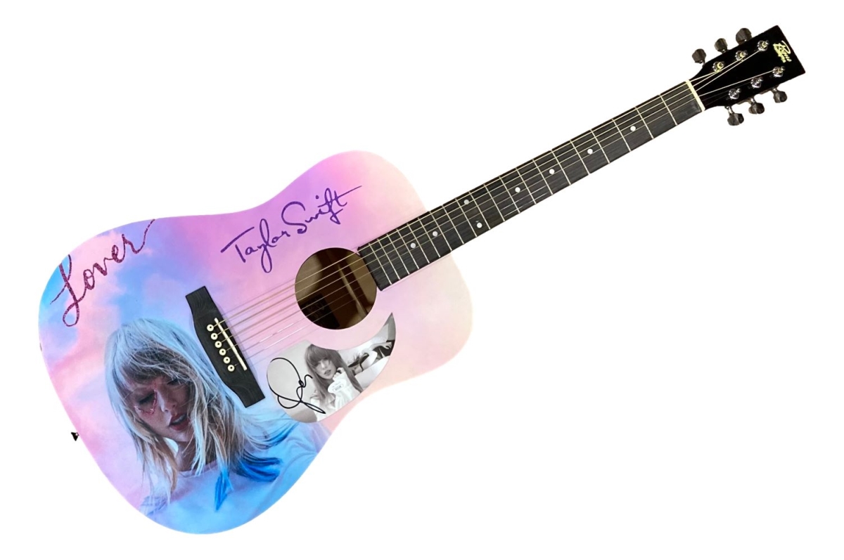 56238 Taylor Swift Signed 41 in. Lover Graphic Acoustic Guitar 2 JSA