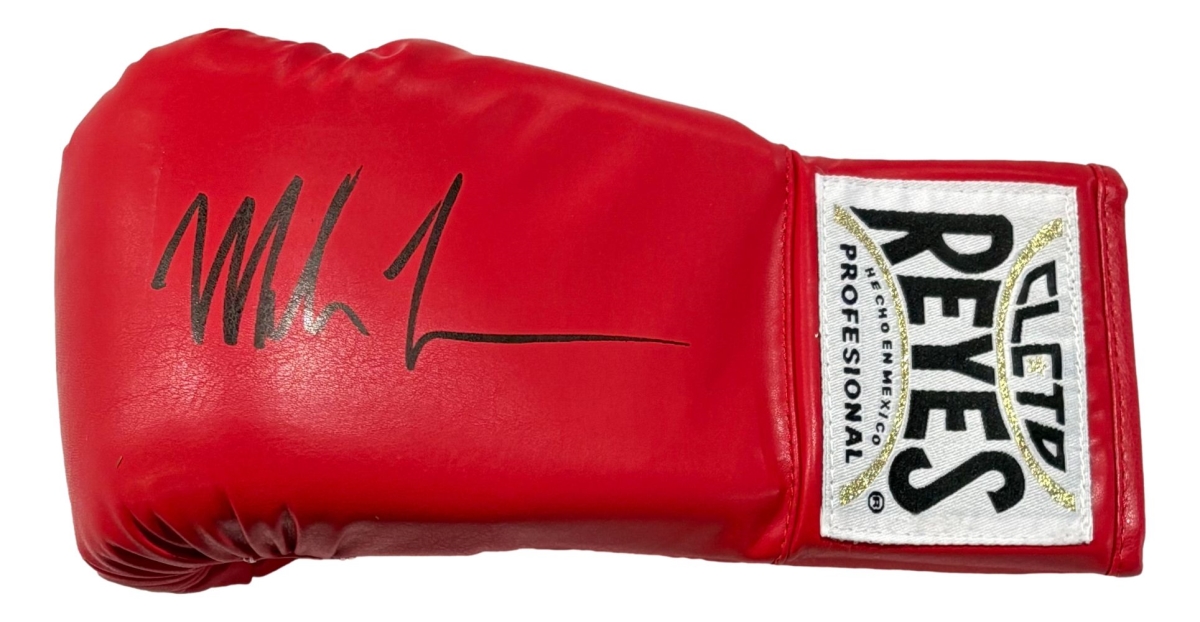 58826 Mike Tyson Signed Left Hand Red Cleto Reyes Boxing Glove JSA QR Hologram