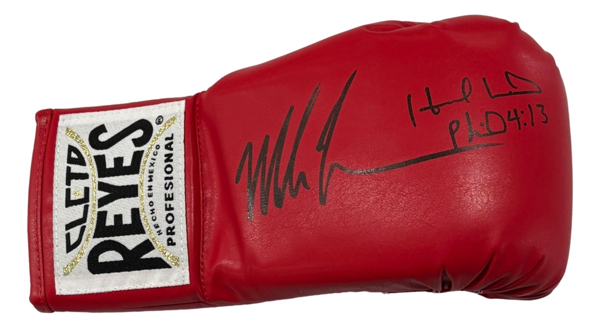 58829 Mike Tyson Evander Holyfield Signed Right Hand Red Cleto Reyes Boxing Glove JSA