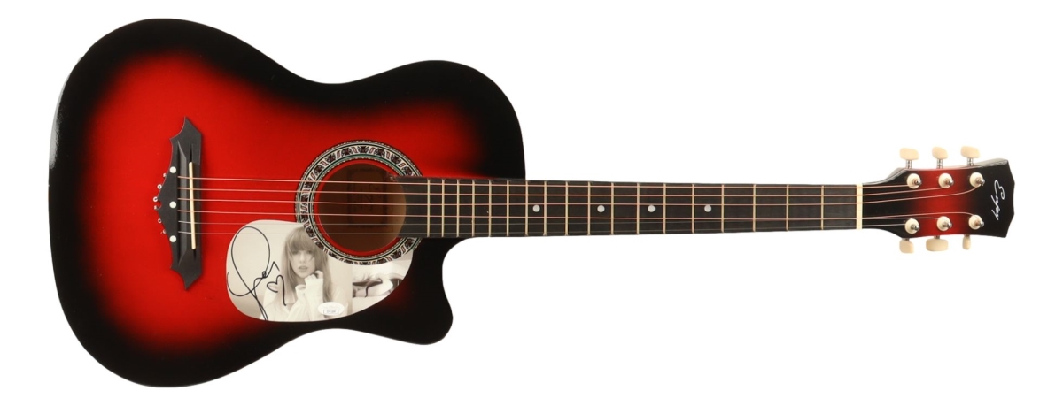 60705 Taylor Swift Signed 38 in. Red Acoustic Guitar JSA