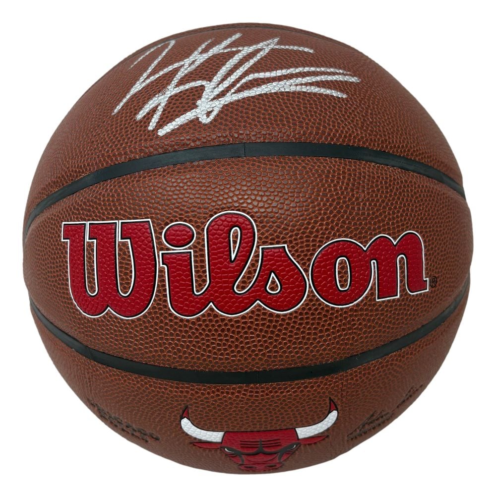 60706 Dennis Rodman Signed Chicago Bulls NBA Wilson Logo Basketball JSA QR