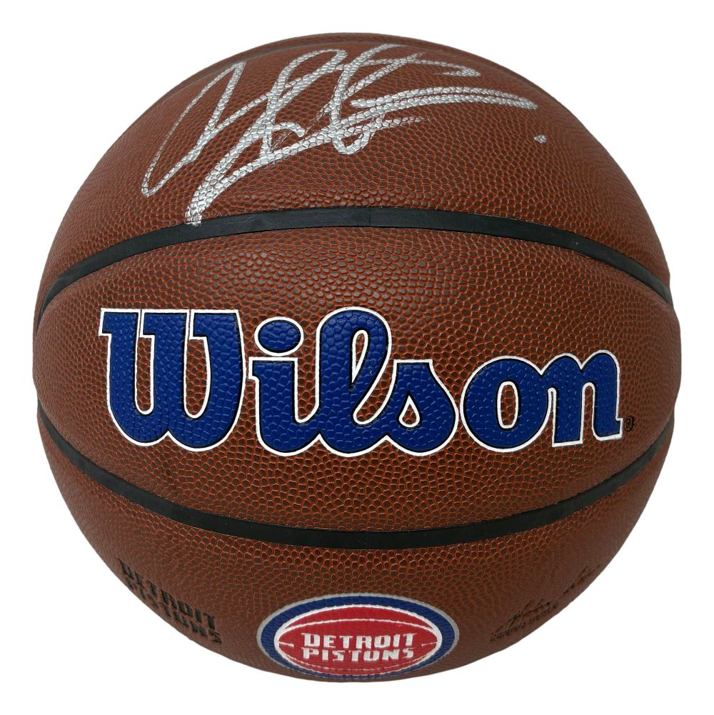 60707 Dennis Rodman Signed Detroit Pistons NBA Wilson Logo Basketball JSA QR