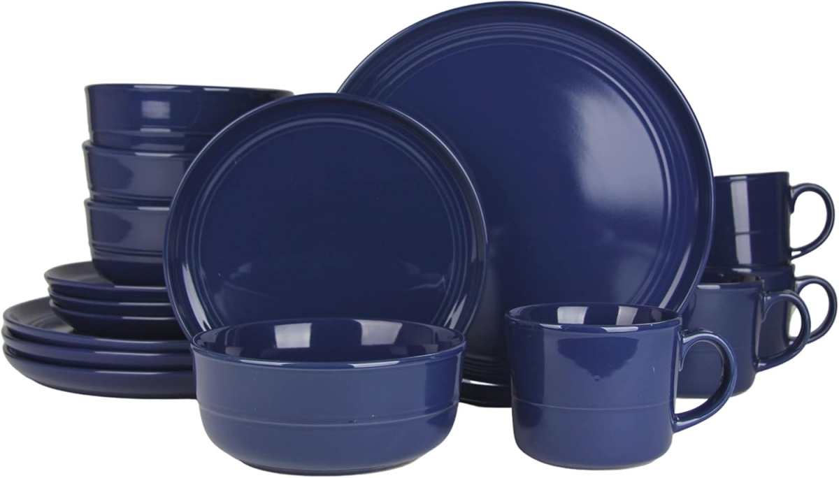 Picture of 10 Strawberry Street DBL-16-CBLT 16 Piece Double Line Dinnerware Set&#44; Cobalt Blue